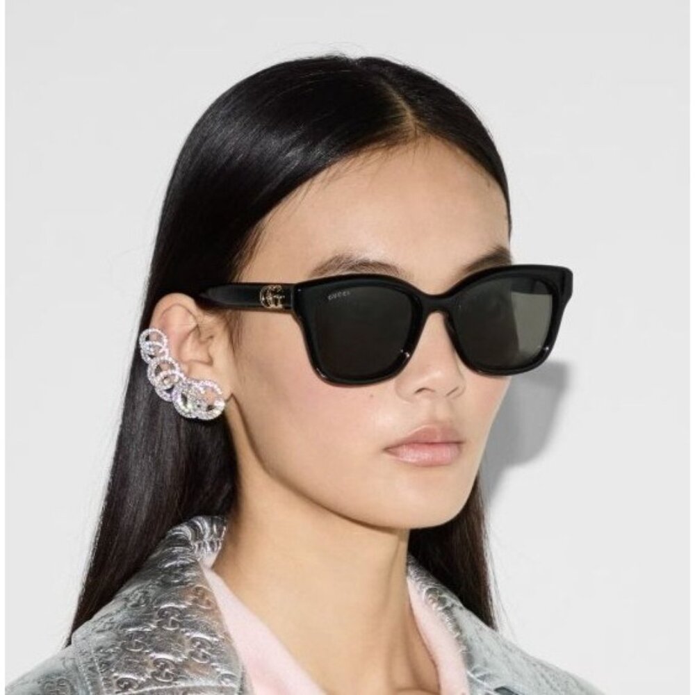 NEW GUCCI SUNGLASSES BLACK WOMEN EYEWEAR GUCCI GG1830SK 001 - Picture 3 of 4